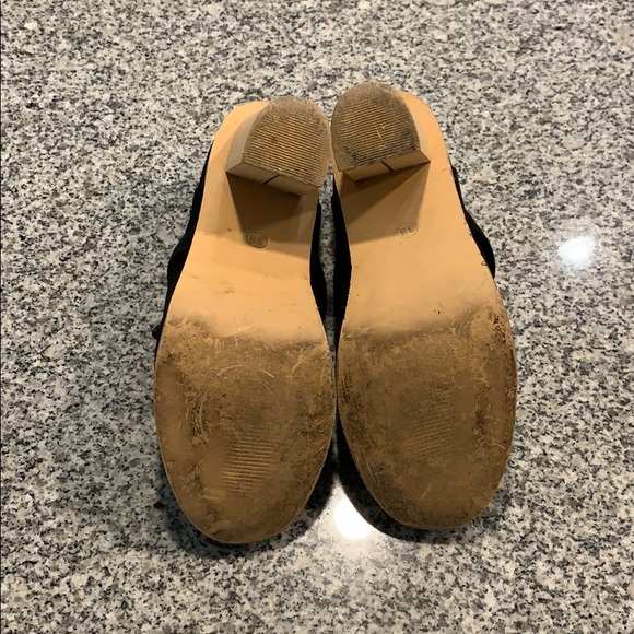 Black suede stacked heel - Picture 6 of 6